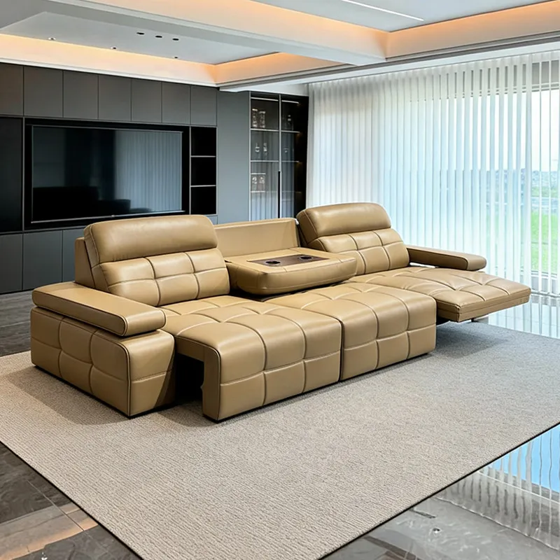 Extendable Electric Recliner Sofa Living Room Set Modern Electric Recliner Sofa Sectional Apartments Canape Lit Luxury Furniture