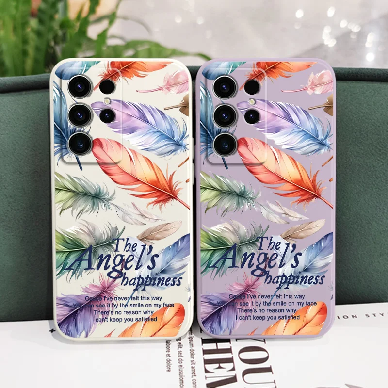 Casing Ponsel Malaikat Berwarna-warni Untuk Samsung Galaxy S25 S24 S23 S22 S21 S20 S10 S10E Ultra Plus FE Note 20 Ultra Plus Cover