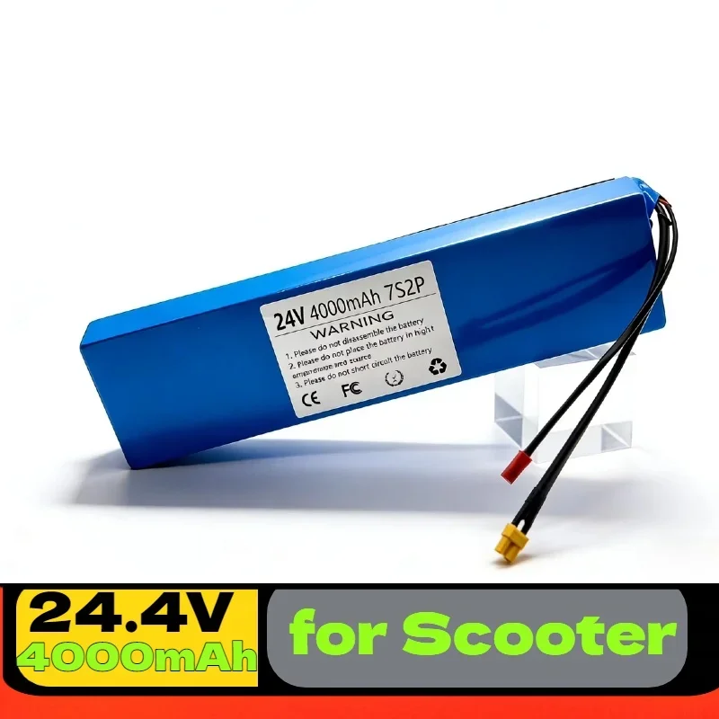 24V 4000mAh High-Capacity Li-ion Battery – Aleaivy 7S2P with Shockproof Sponge, Long-Range Replacement for Scooter