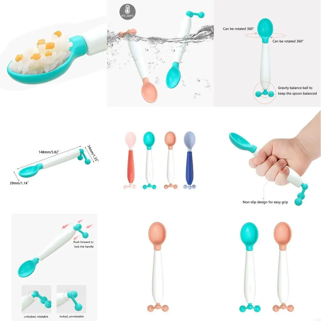 

Soft Baby Spoons Toddler Feeding Spoons Auxiliary Eating Spoon Baby Temperature Sensitive Baby Tableware Gift L8RB