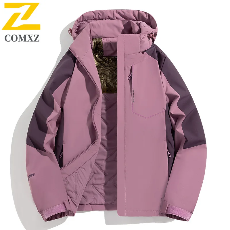

EiAO windbreaker Couple's Graphene Padded Waterproof Windproof Colorblock Parka for Winter Camping Fishing Extreme Jackets 2025