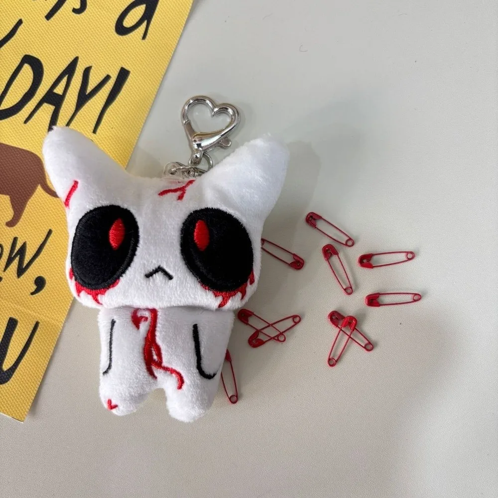 Creepy Bloody Ghost Keychain Unisex Dark Black White Scary Accessories Mini Creative Halloween Bag Pendant Backpack Decor