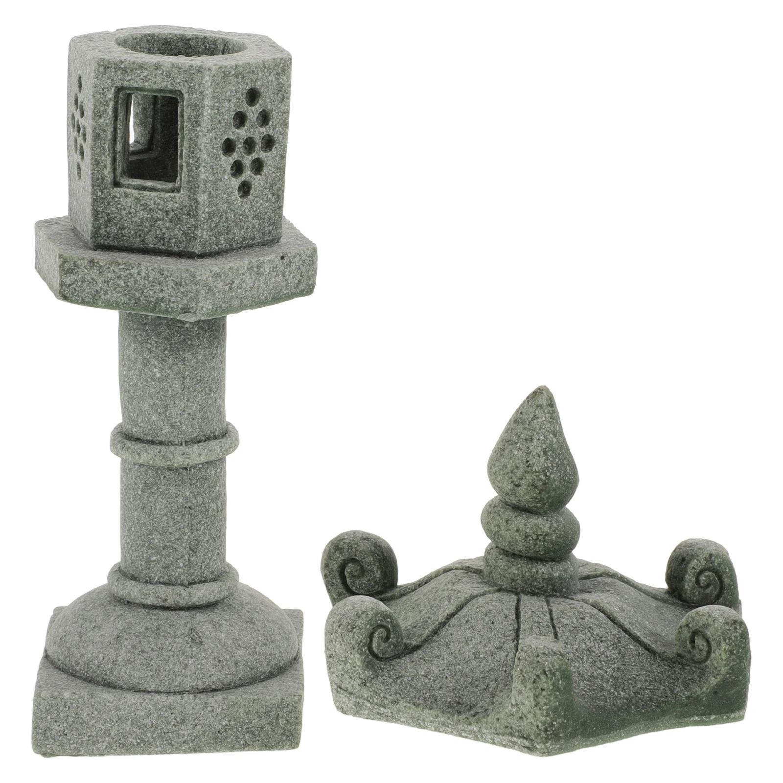 

Stone Lantern Ornaments Mini Grey Pagoda Statue Garden Decor Balcony Yard Bonsai Micro Landscape DIY Supplies Material