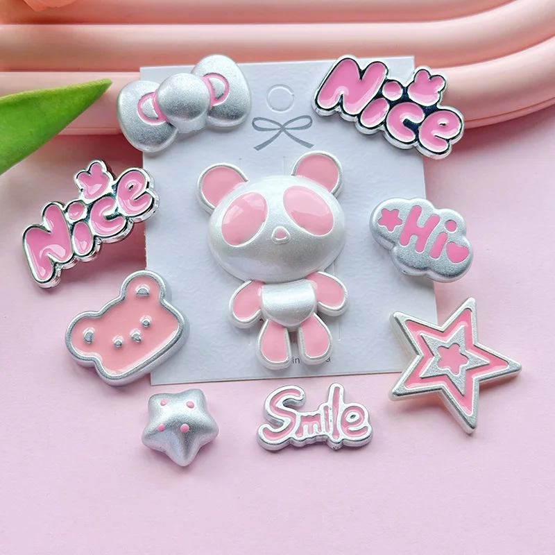 5 個ミニソ漫画パホールシューズ DIY アクセサリーシューズバックルベアフラットバック素敵な br ブローチバッグピン装飾