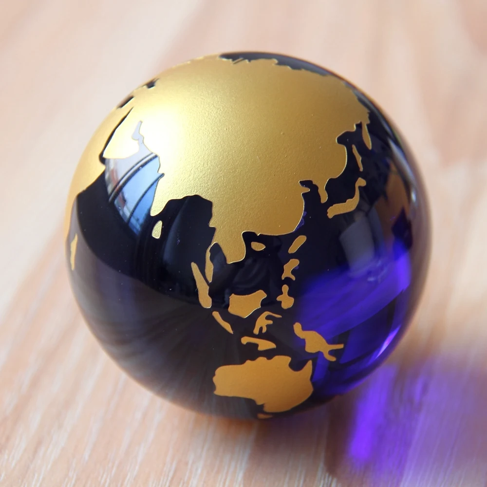 

Crystal Globe Ball Glass Earth Model Souvenir Gift Present Crystal Ball Feng Shui Sphere Ornaments Figurine Desktop Decoration
