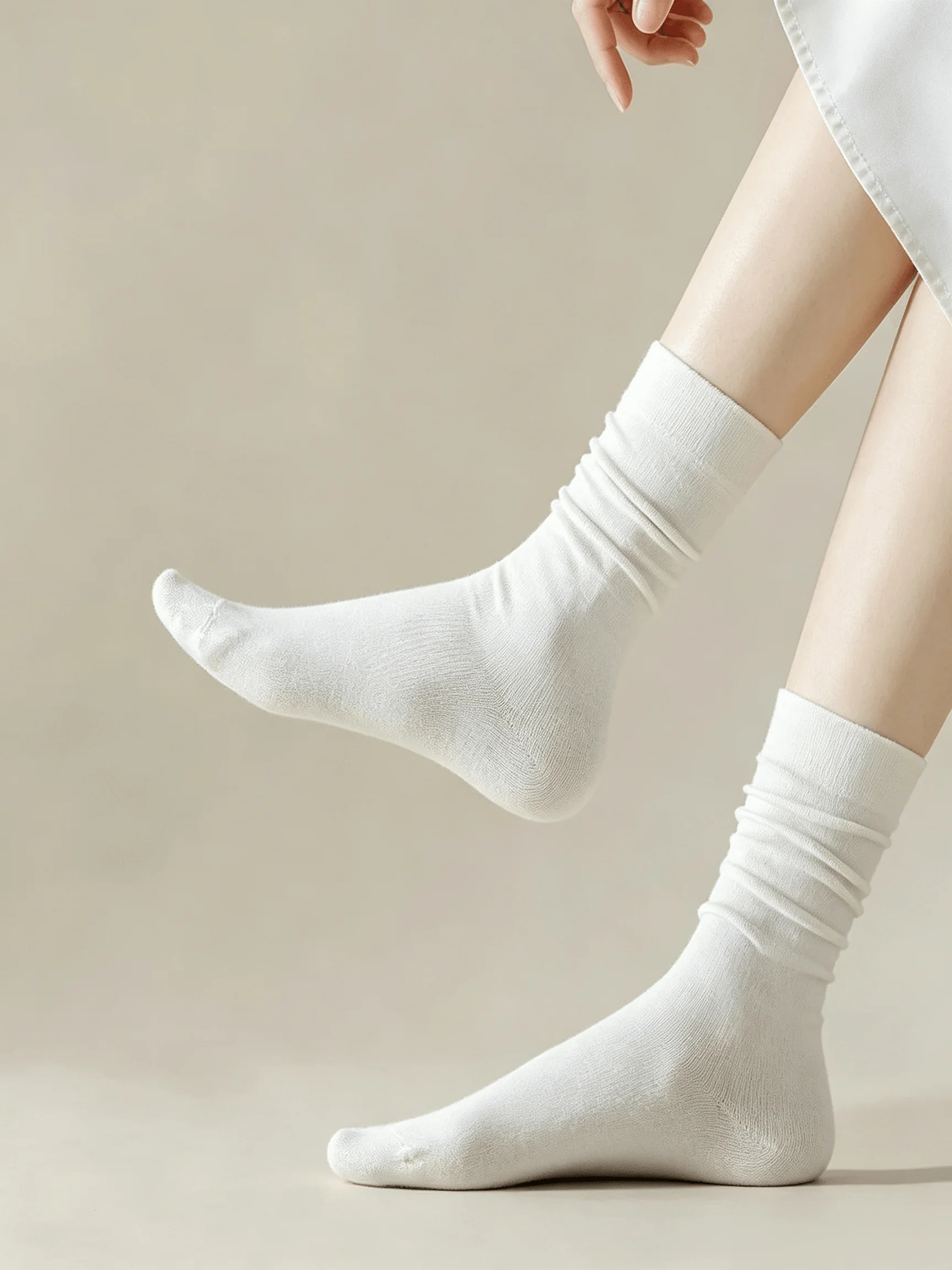1/5/10/15/20 Pairs of new Korean version Pure white Women's Mid-Calf socks