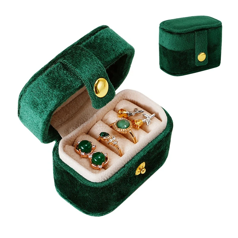 Travel Jewelry Box Organizer Jewelry Case with Buckle Ring Storage Box For Rings Earrings Necklaces Velvet Travel Jewelry Case