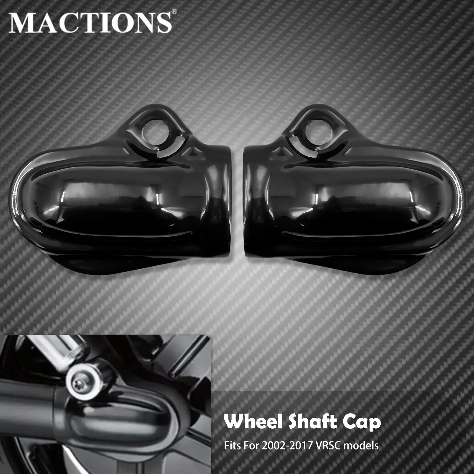 Motorcycle Bar& Shield Rear Axle Nut Covers Gloss Black For Harley V-Rod VRSC Muscle VRSCF 2002-2017 Street Rod VRSCR VRSCAW