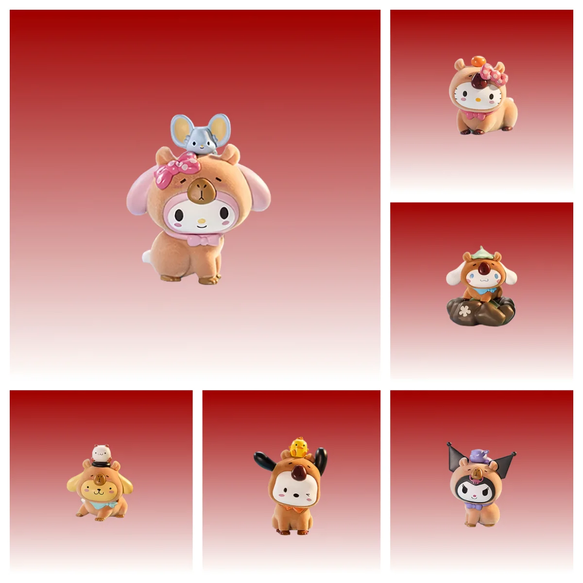 

100% Genuine Sanrio Capibara Collaborative Blind Box Collectible Figure Trendy Doll Authentic Family Lazy Guinea Pig Series Toy