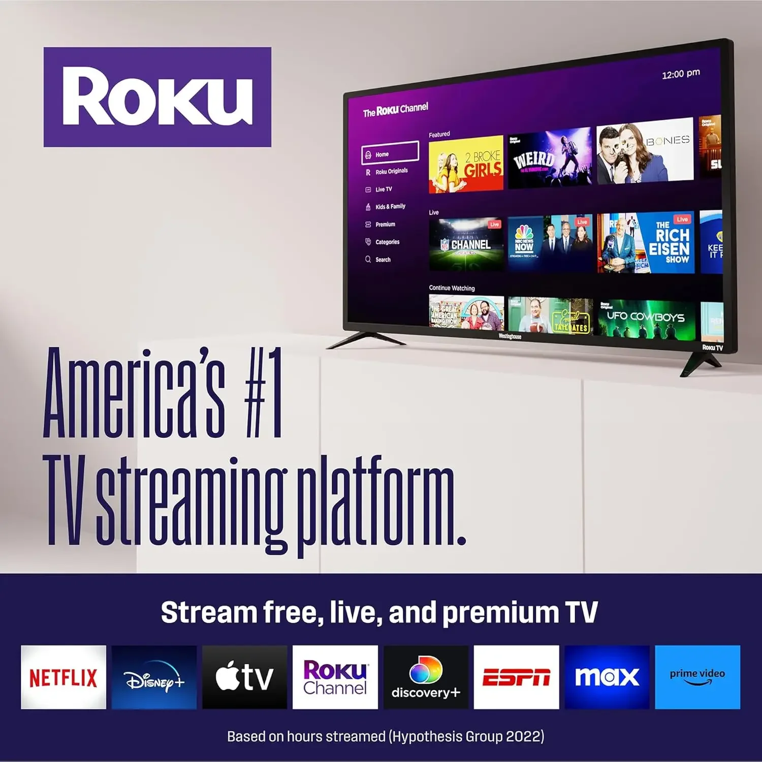 TV - Smart TV 50 pouces, TV LED 4K UHD avec connectivité Wi-Fi et application mobile, TV à écran plat compatible avec Ap