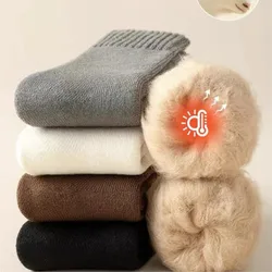 Autumn Winter Men's Socks Cashmere Stocking Wool Solid Extra Thick Stocking Mid-tube Causal Winter Simple Fashion Soft Long Sock