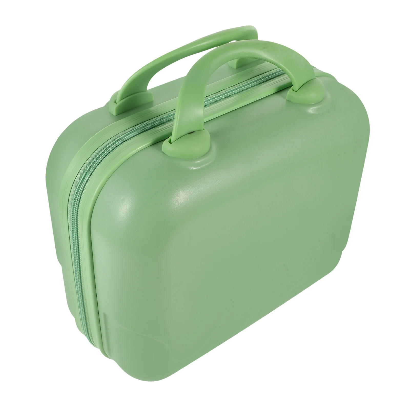 Neceser de Maquillaje Rígido Verde Claro, Organizador de Viaje, Estuche de Poliéster ABS para Mujer, Almacenamiento Portátil de Maquillaje de Viaje
