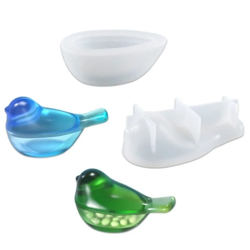 Vogelförmige Silikonform für Harz DIY Zubehör Aufbewahrungsschale Gips-Ornament Schokoladenbackform Bastelwerkzeug
