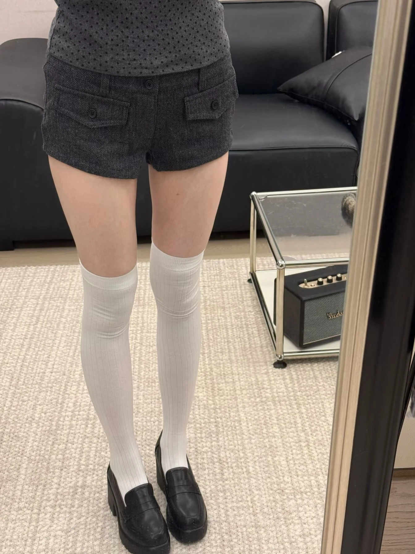 American Vintage Pockets Straight Shorts Woman Spring Low Waist Woolen Short Pant Streetwear Cotton Short Pant All-match Bottoms