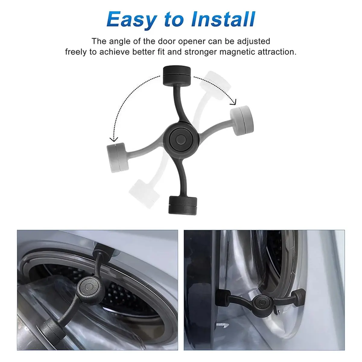 (ABZD) Front Load Washer Door Prop to Prevent Odors, Mold with Magnetic Stability & Adjustable Angle