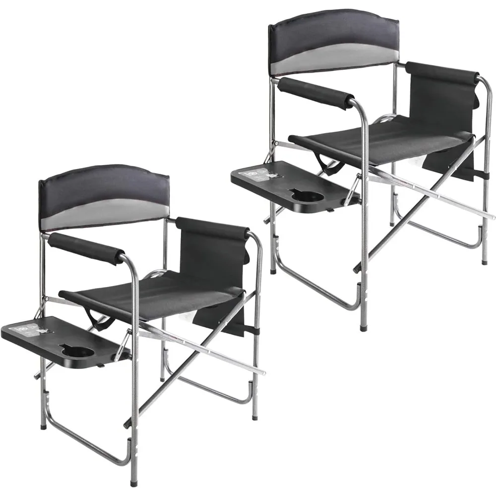 

Padded Outdoor Fishing chairs with Side Table, Integrated Cupholder, and Pockets for Camping, Sporting Events，fishing