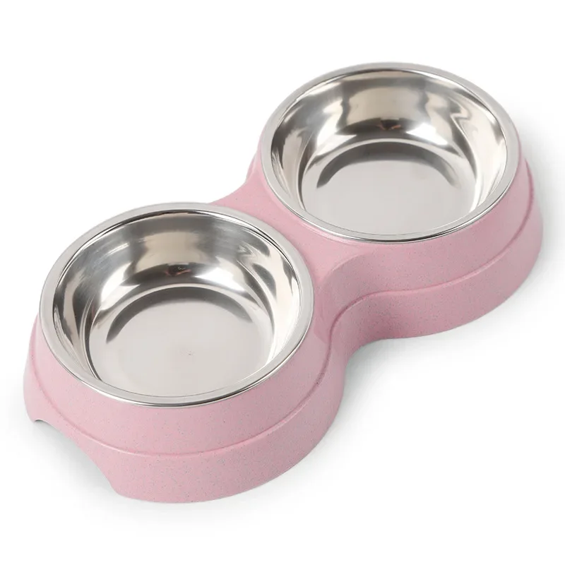 Double Pet Pet Food Bowl Stainless Steel Drinkware Pet Drink Food Cat Food Puppy Feeding Supplies Small Size Dog Accessories