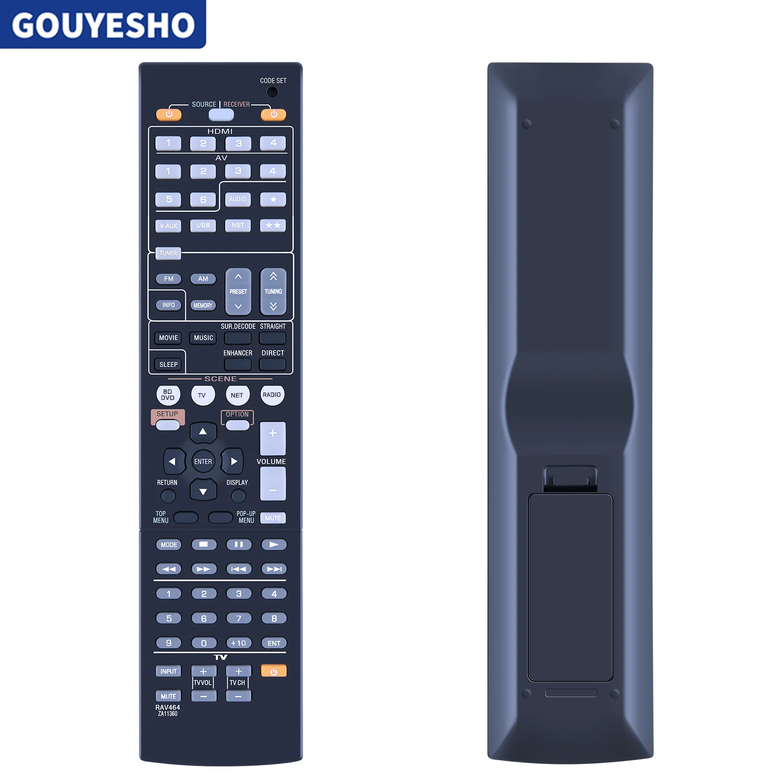 New RAV464 ZA11360 Replaced Remote Control Fit for Yamaha AV Receiver RX-V473BL RX-V473 HTR-4065