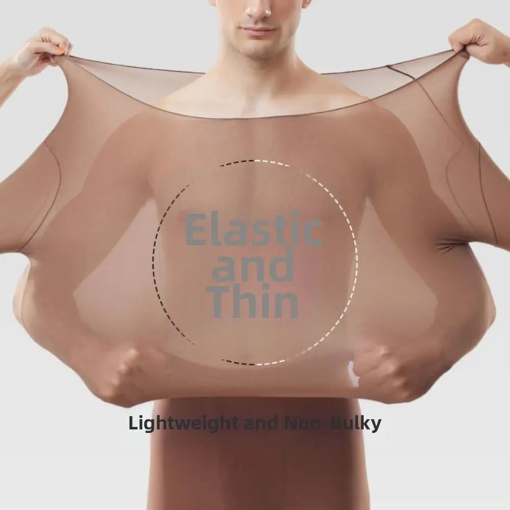 Tops and Pants Men Thermal Clothes Ultra-thin Invisible Low Neck Thermal Underwear Lingerie Feel Heating Warmth Long Pants