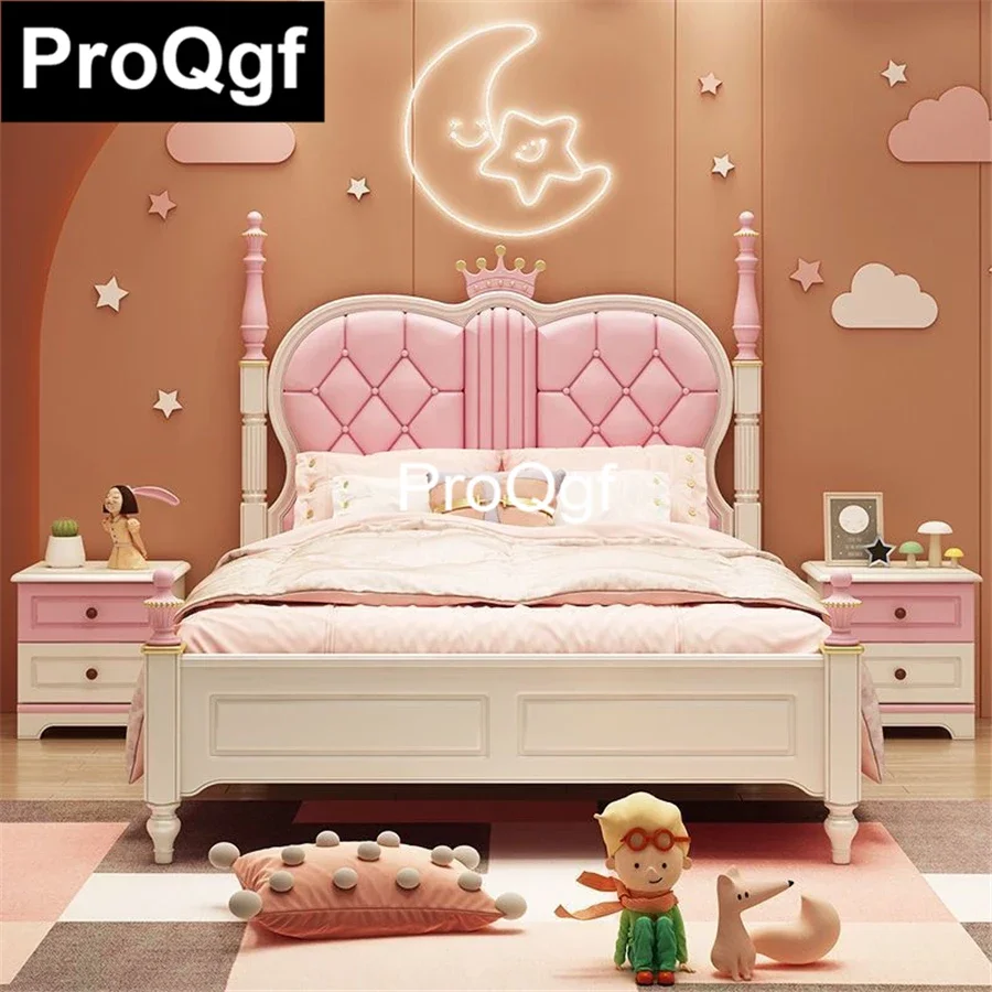 bed Princess Castle Children's room  1.5m high-end European  solid wood baked lacquer