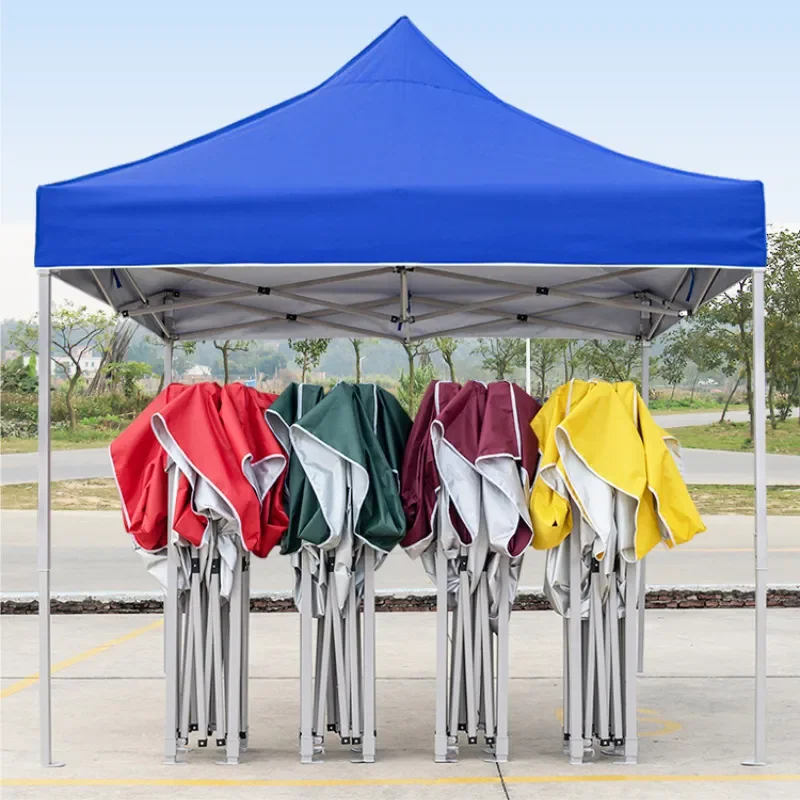 Portable Outdoor Folding Canopy Tent 4 Leg Telescopic Sunshade Rainproof Shelter for Advertising Stall Camping Event