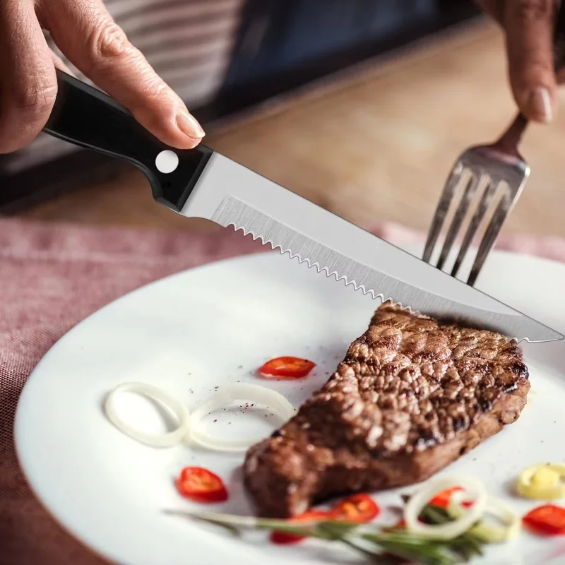 4/6/8PCS Stainless steel steak knife, dining knife, family hotel restaurant, multi-person use, suitable for dishwasher