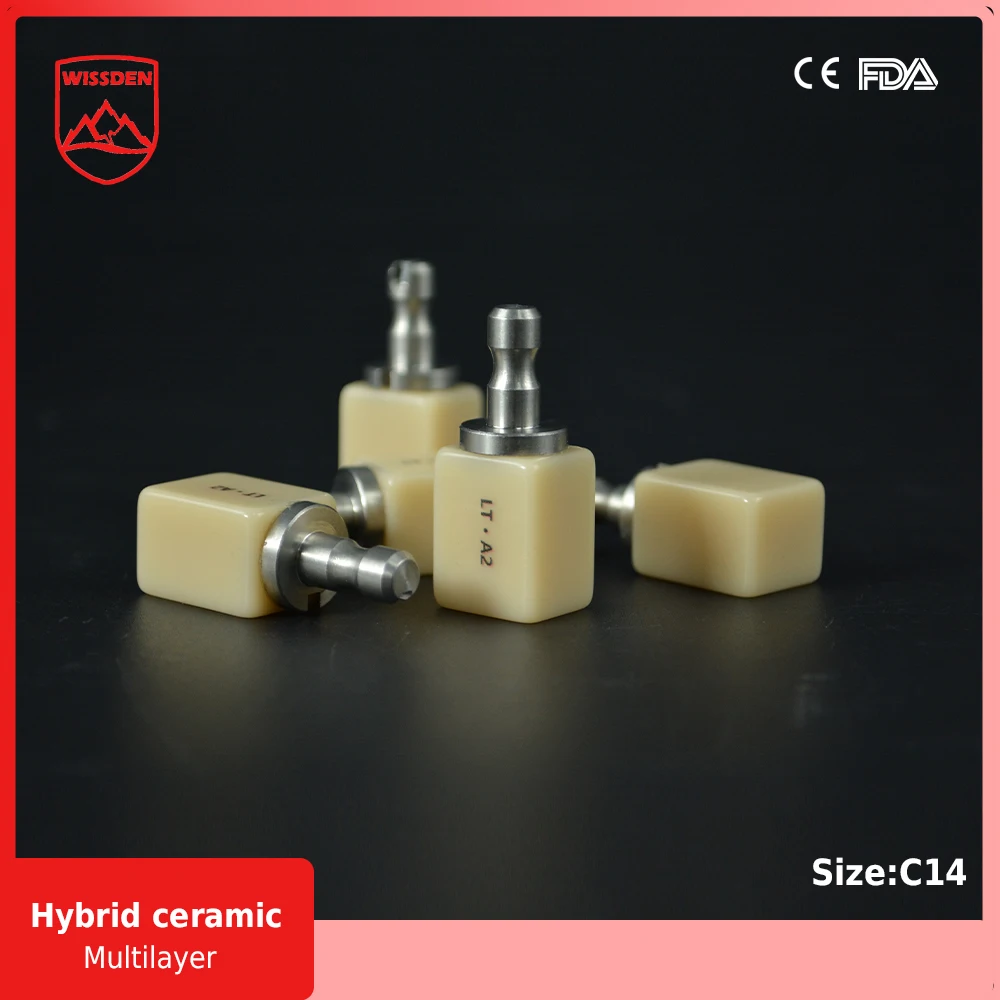 5 pieces Multilayer Hybrid ceramic C14 (12*14*18mm)-HT/LT for DentalLab CAD/CAM