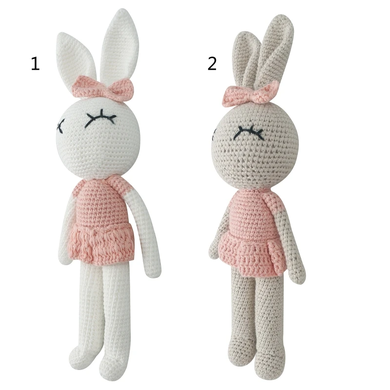 

for Creative Handmade Knitted Rabbit for Doll Animal Stuffed Plush Toy Baby Soothing Sleeping Plush Toy Gifts for Kids Birthday