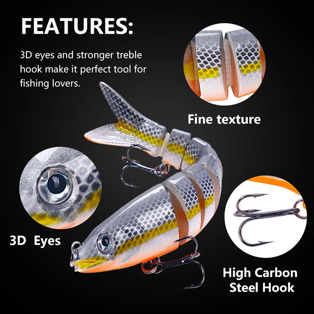 Fishing Wobbler Lifelike 8 Segment Swimbait Crankbait Hard Bait Slow 13.4cm 18g Isca Artificial Lures Fishing Tackle