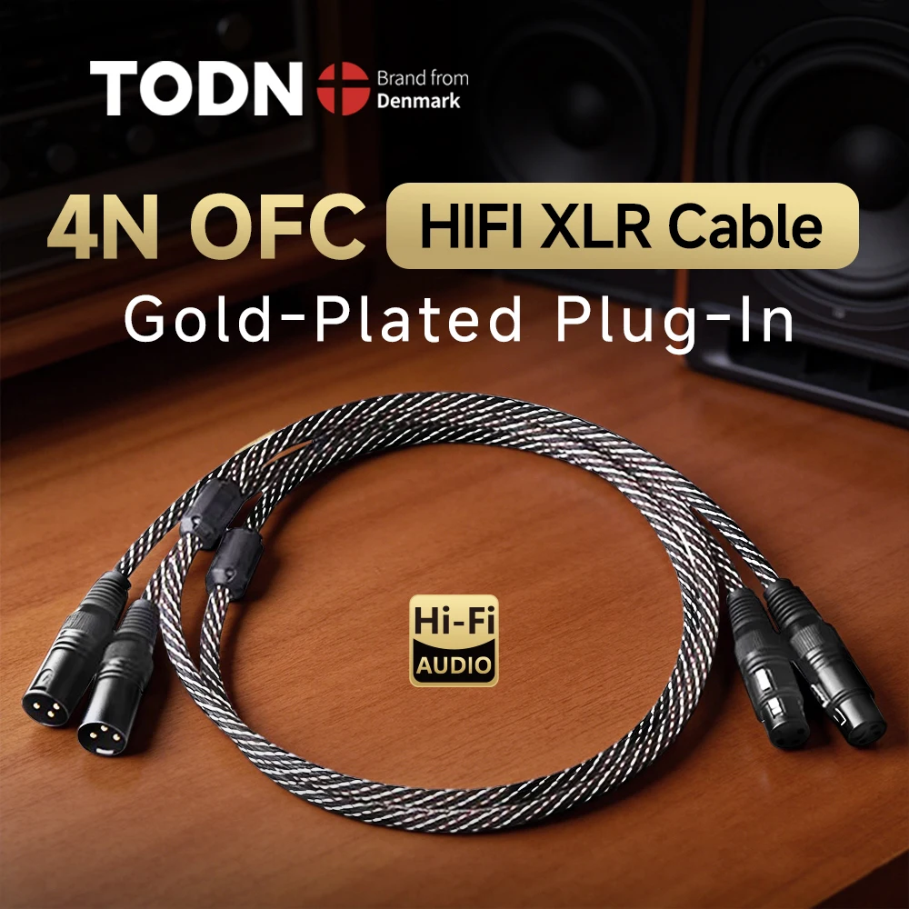 CYKO Premium 1 Pair 4N Oxygen-free Copper XLR Balanced Audio Cable Male to Female Gold-plated Plug for CD Player Speaker Mixer