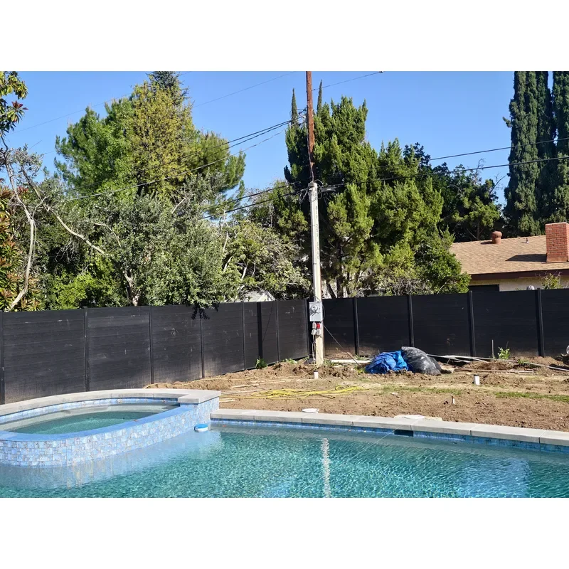 Stock WPC Aluminum Alloy Frame 3D Embossed Surface Outdoor Privacy Fence Houses Modern Eco-Friendly Design Solid No-Gap