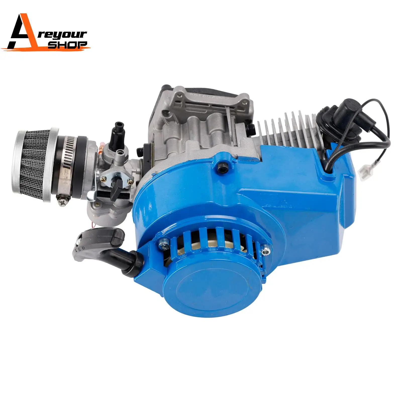 

Areyourshop 49CC 2-Stroke Pull Start Engine w/Air Filter for Mini Motor Quad ATV Dirt Bike