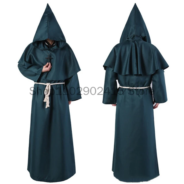 Halloween Pest Arzt Kostüm Erwachsenen Kapuze Robe Kleid Maske Hut Mönch lange Nase Vogel Schnabel Outfit Karneval Punk für Männer Frauen