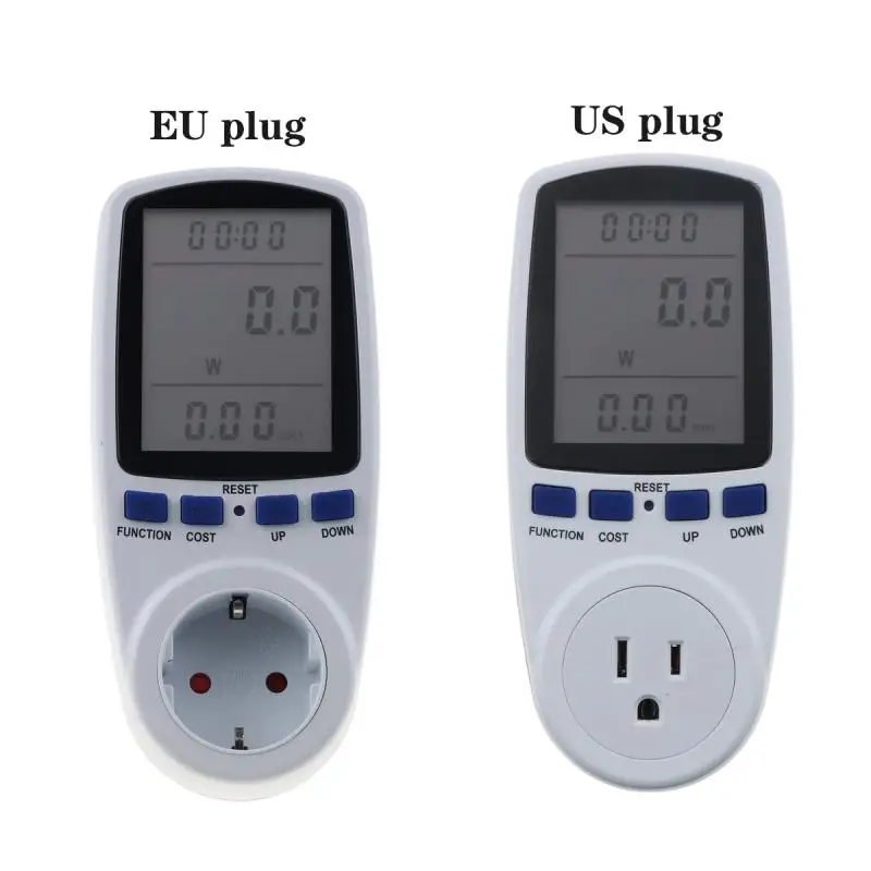 Eu Plug Ac Power Meters 230V Digital Voltage Wattmeter Power Consumption Watt Energy Meter Electricity Analyzer Monitor