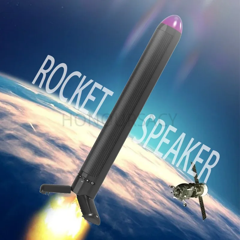 

BS-35 Aerospace Style Wireless Speaker with Foldable Stand Gradient Purple Light Up Head USB Charging Port TV Sound Bar