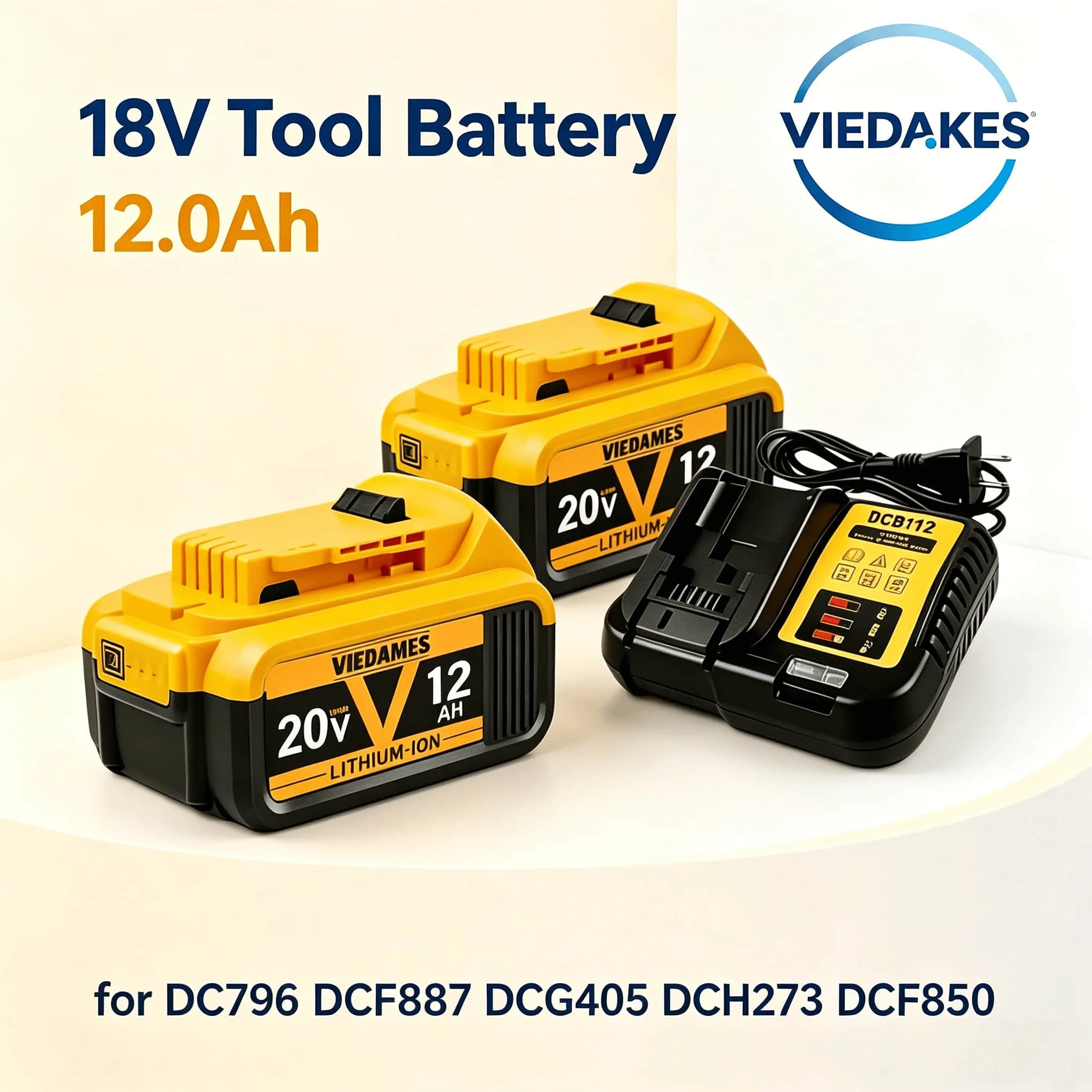 

VIEDAKES 10000mAh Large Capacity Lithium Battery 18V 20V Fit DCD709 DCF870 DCS369 DCF899 DCG412, Fast Delivery