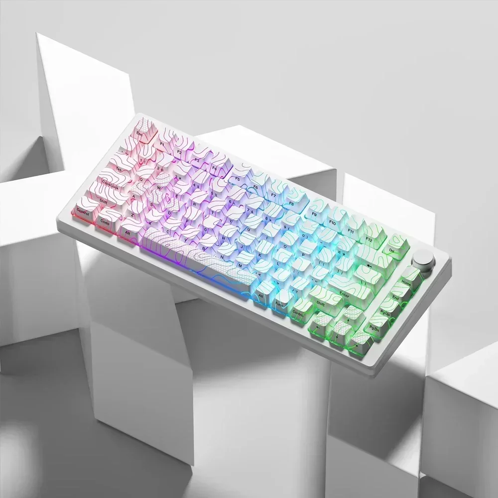 Nueva versión topográfica XVX IMD-Tech 61/84/118 teclas patrón de perfil OEM Shine-Through PC Cool Keycaps regalos para juegos