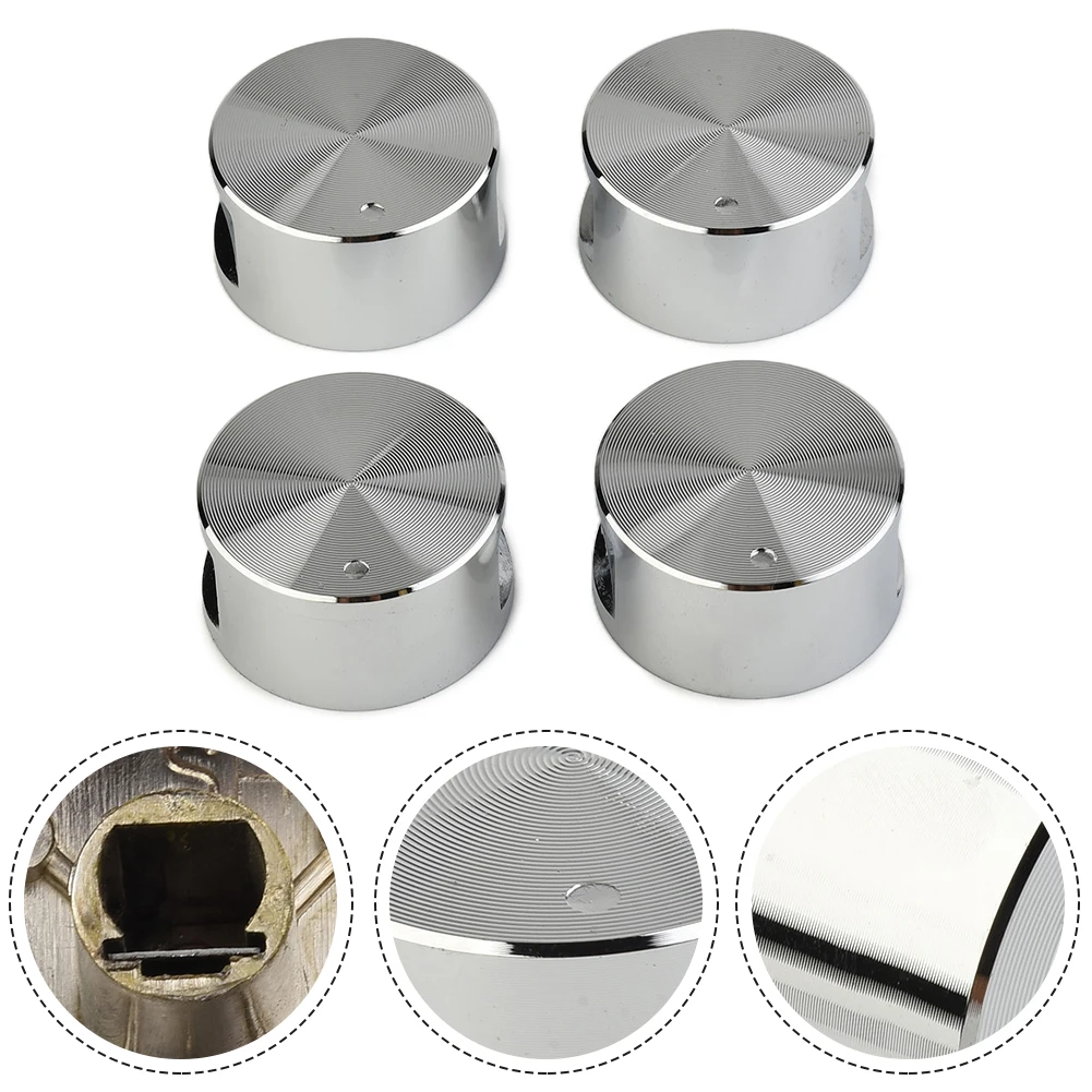 4 X Gas Kitchen Knobs Rotary Switches Cooker Part Alloy Round Knob Burner Oven Plate Handles Kitchen Parts For Gas Stove Tools