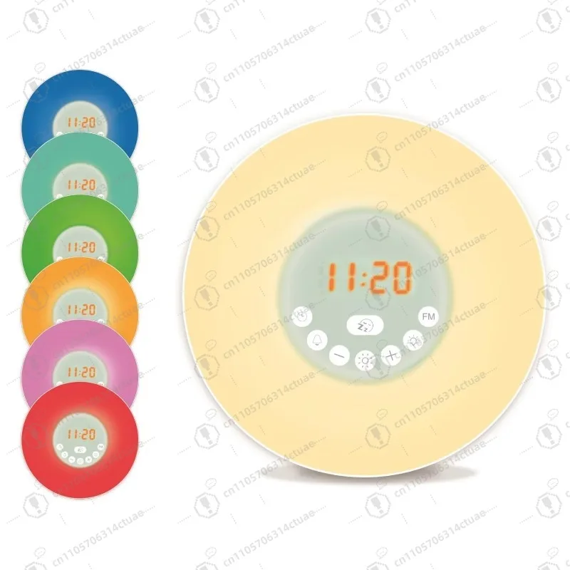 

1PC Sunrise Simulation Alarm Clock with 7 Natural Sounds Touch Control FM Radio Smart Home Product for Bedroom Home Use