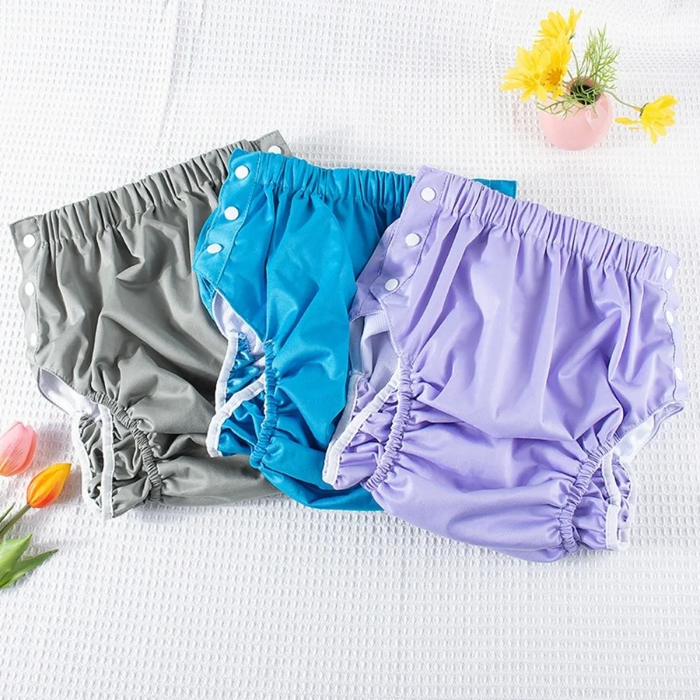Cotton Adult Diaper Pants Leak-Proof Skin-Friendly Washable Diaper Breathable Soft Incontinence Underwear Bed Paralysis