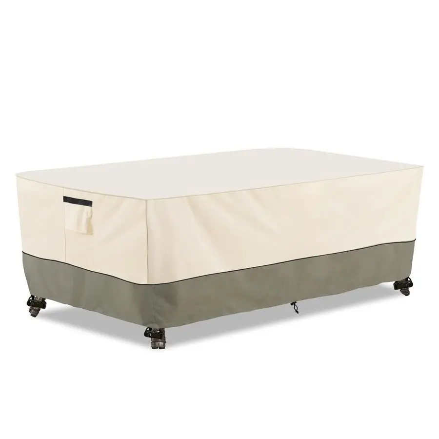 

60 Inch Rectangular Oval Patio Table Cover,Heavy Duty Waterproof Outdoor Dining Table Cover Winter, Patio Furniture Covers, Bei