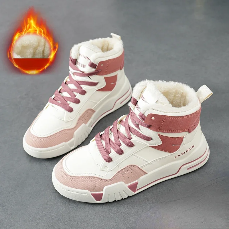 

Winter Sneakers with Fur Warm Sports Running Shoes Women Trainers Skateboard Snow Boots Padded Shoes Footwear Zapatillas Mujer