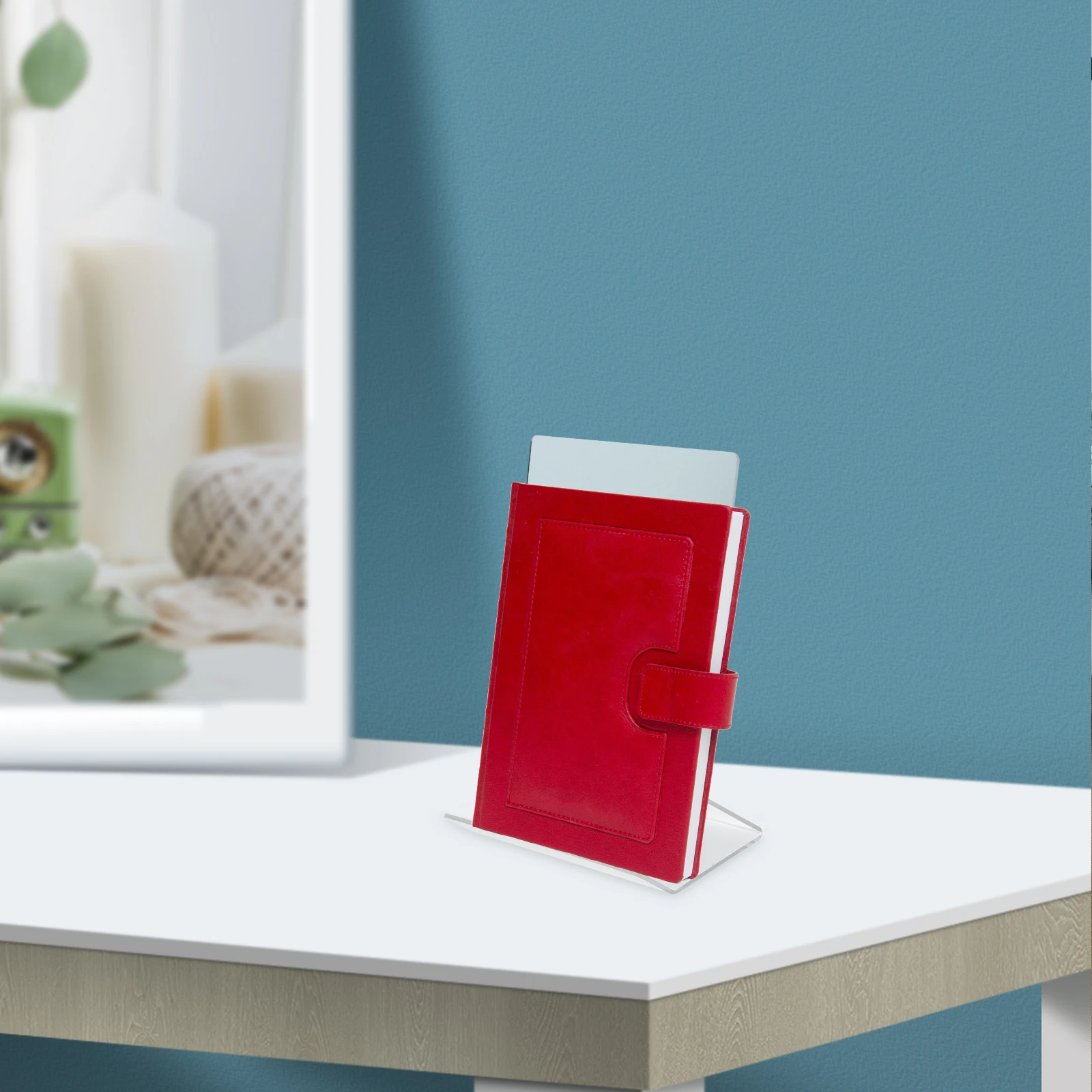 

Acrylic Book St Transparent Shelf for Reading Simple Desk ganizer Storage Rack Clear Magazine Holder Portable Durability