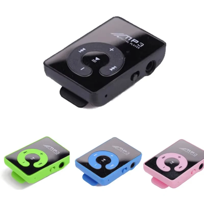 C Key Portable Mini Mirror Clip MP3 Player Music Media Support Micro SD TF Card Fashion HIFI MP3 For Outdoor Sports Music Player