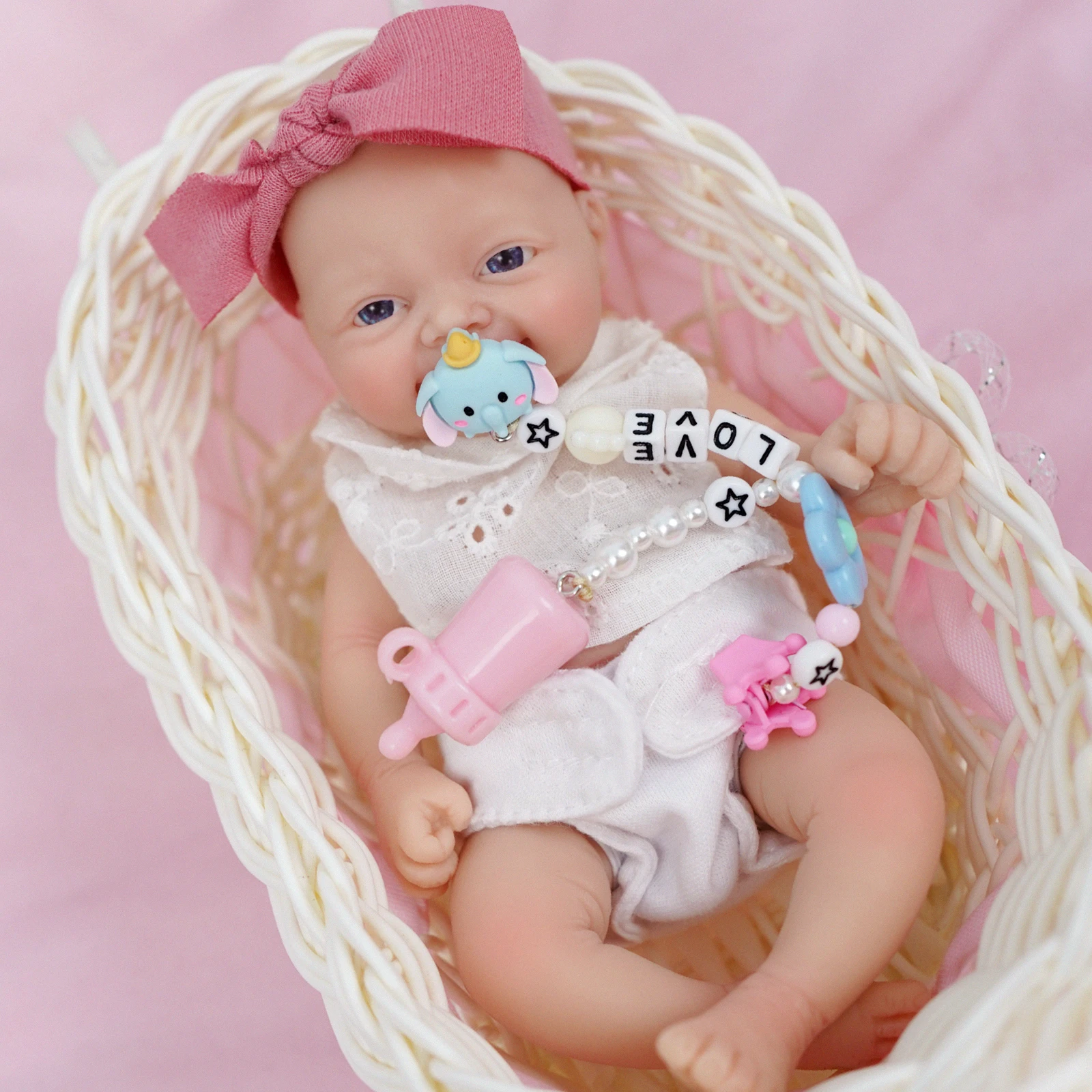 Bambola in Silicone Realistica da 7 Pollici, Mini Bambino Prematurato, Giocattolo Anti-Stress Sorpresa per Bambini