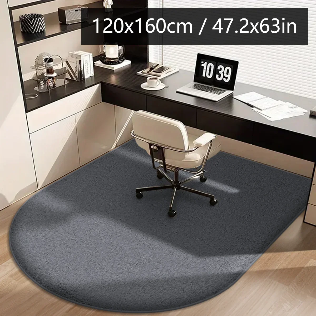 VIKAMA Solid Colour Arched Rug Non Slip Soft Durable for Office Study Computer Chair Dressing Table Home Decor 2025