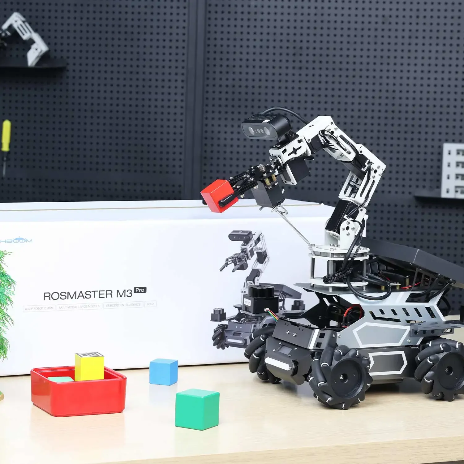 ROSMASTER M3 PRO AI ROS2 Robot Electronic Smart Car Programming 3D Depth Vision Dual LiDAR SLAM Mapping Navigation