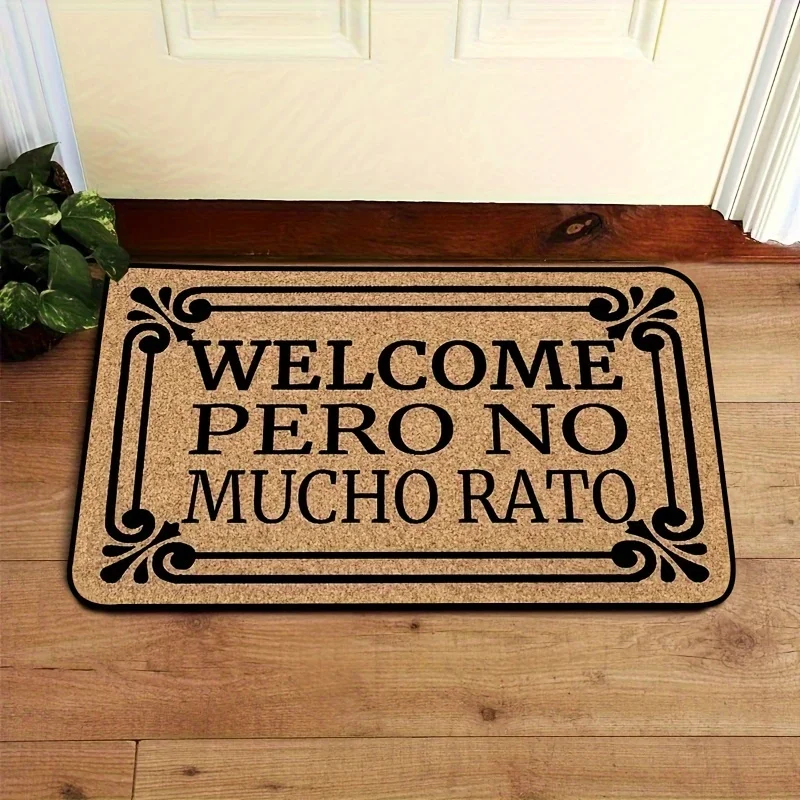 Coffee Color Flower Pattern Easy Doormat, And Home Entrance Carpet, Interior Decoration, Easy Atmosphere