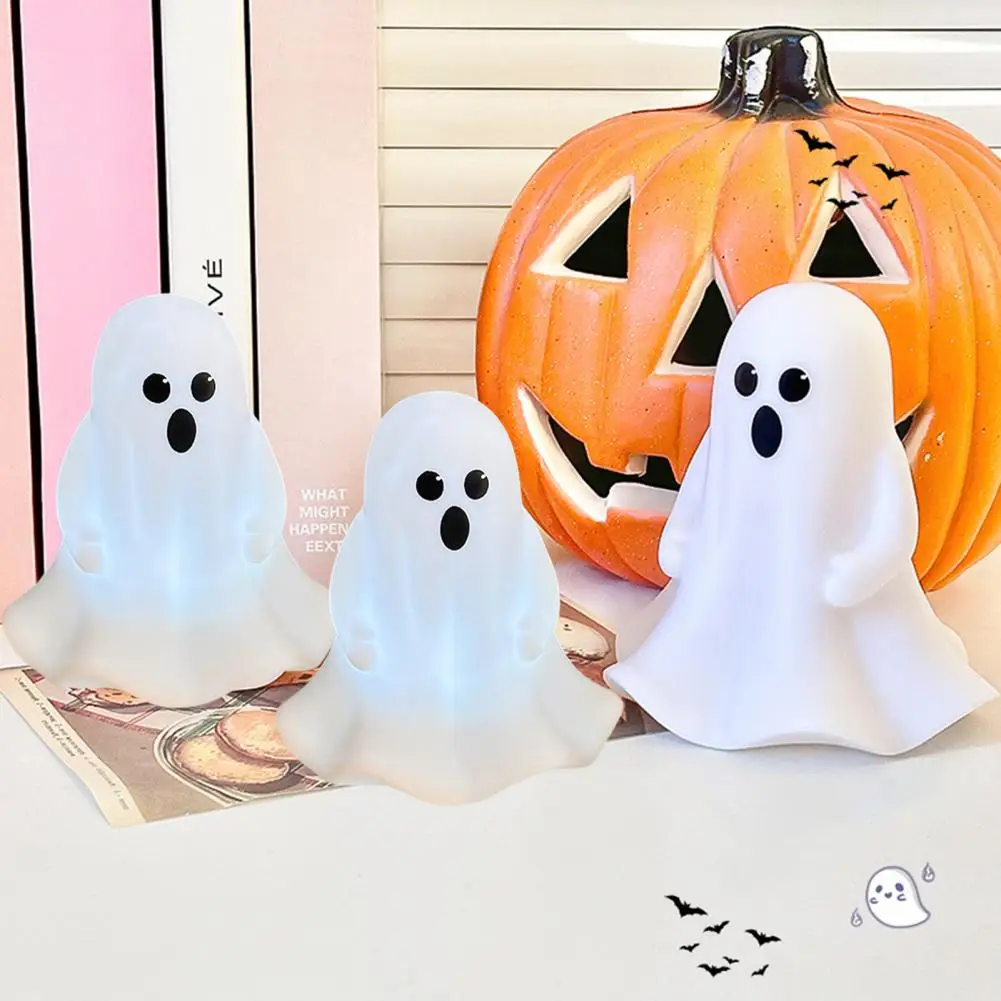 

Cute Ghost Figurine Spooky Ghost Statue Led Night Lamp for Halloween Decor Soft Glow Flicker-free Energy-saving Battery-powered