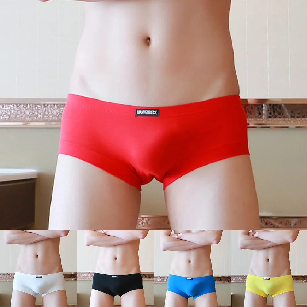 Solid Cute Shorts Mens Seamless Breathable Comfys Men's Intimate Underwear Bulge Elastic Briefs Shorts Underpants